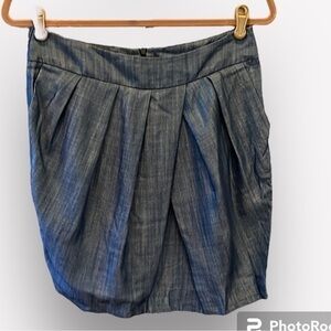 🐠Vie Ta Vie from France shorts pleated faux wrap Tencel back zip blue